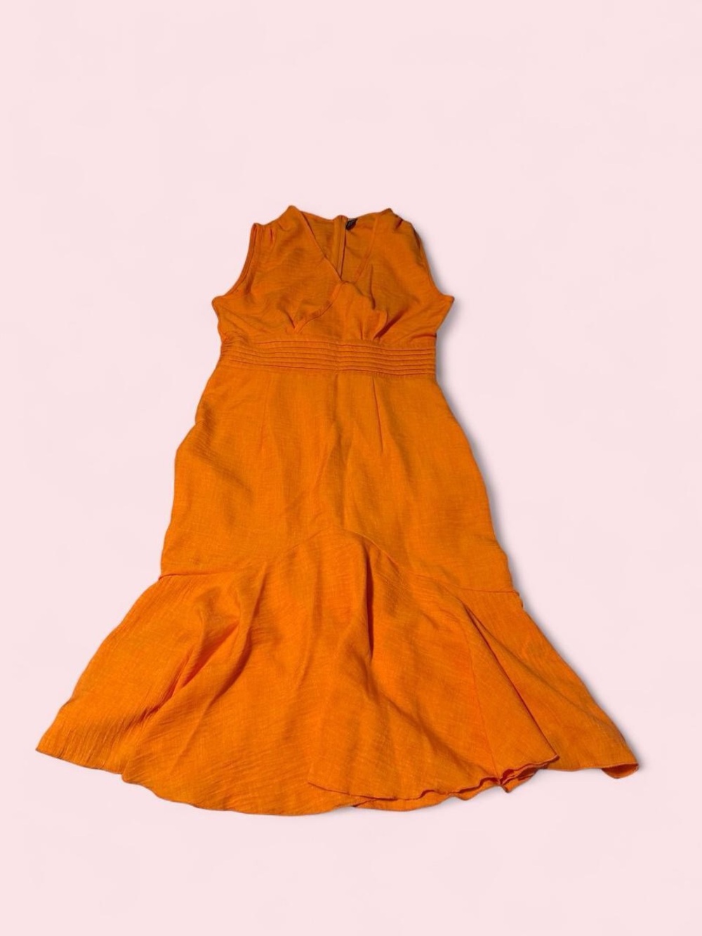 SHEIN Orange Sleeveless V-Neck Maxi Dress